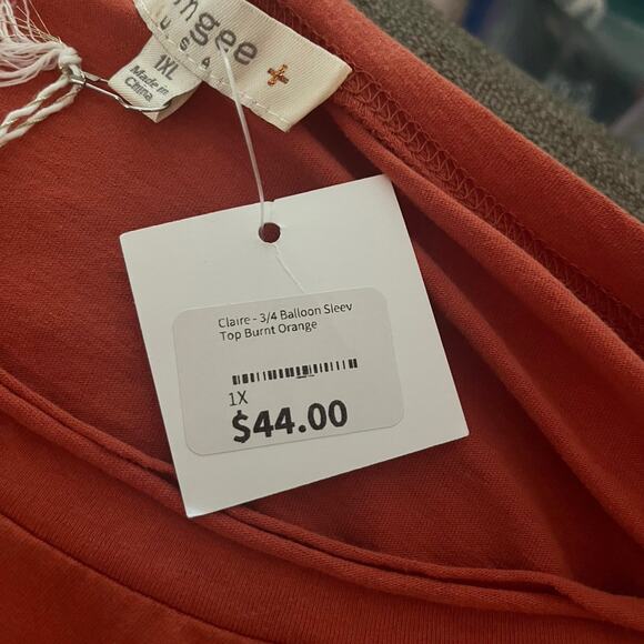 Umgee Claire Balloon Sleeve Tunic Top 3/4 Sleeve NEW WITH TAGS Boho - Picture 7 of 11